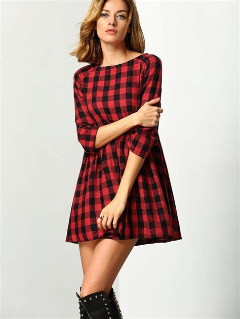 red and black plaid women.